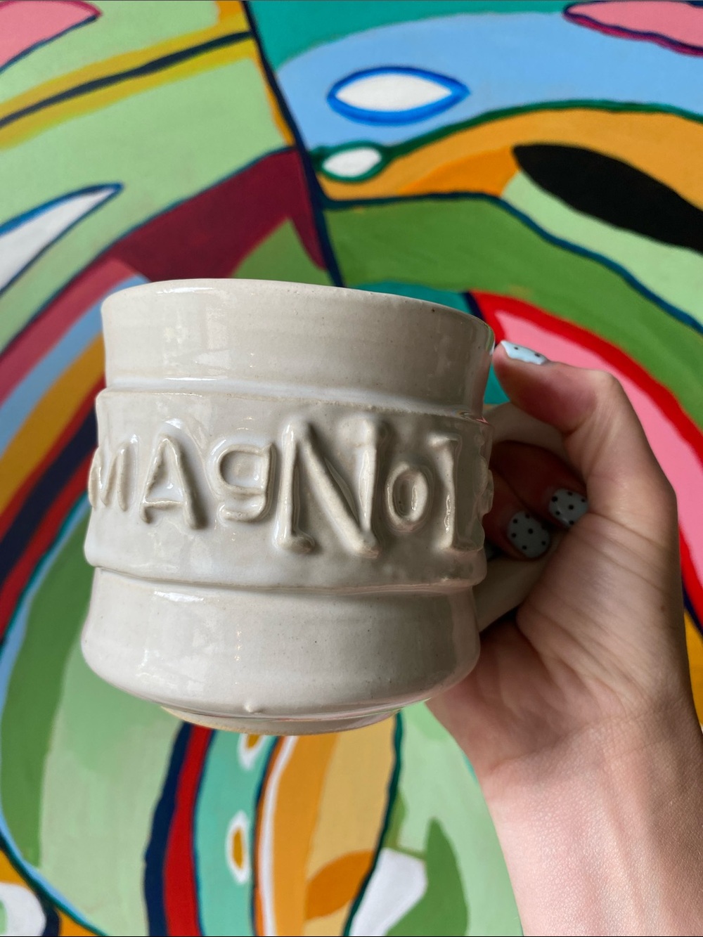 Magnolia Black Oak Ceramic Homemade Mug